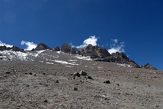 04 Aconcagua Summit Left Of Centre With Aconcagua South Summit Below The Cloud Right Of Centre On The Descent From Camp 2 Nido de Condores 5600m To Plaza de Mulas.jpg